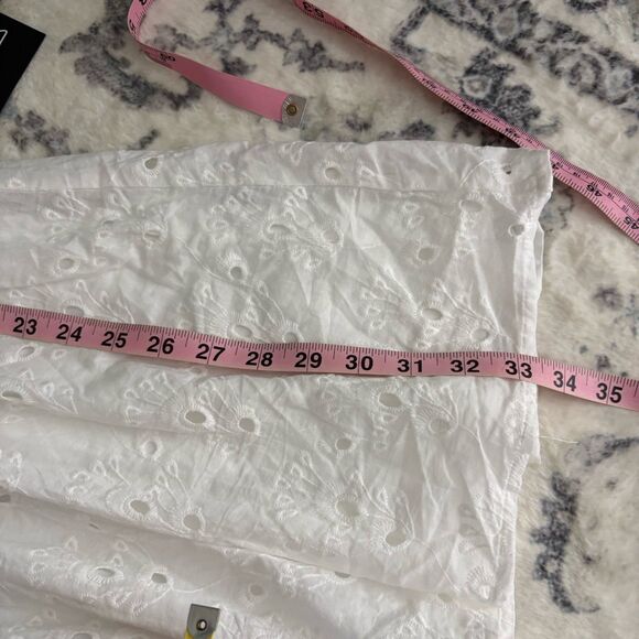 Lulus Flirtatious in Florence White Ruffled Eyelet Cotton Mini Dress Size Medium - Picture 6 of 8